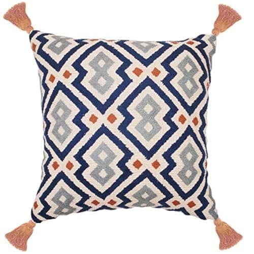 Ardenmead Cotton Cushion Covers 16x16. Embroidered Decorative Pillow. Set of 2 (Design01, Multi Color - 2)