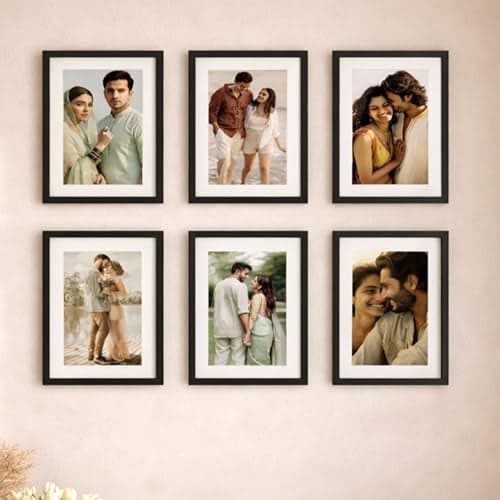 Art Street Premium Photo Frame for living room, Classic Aesthetic Design Photo Frames for Photograph, Art Work, Kids Room Set of 6 (11x14 Inch, Black)
