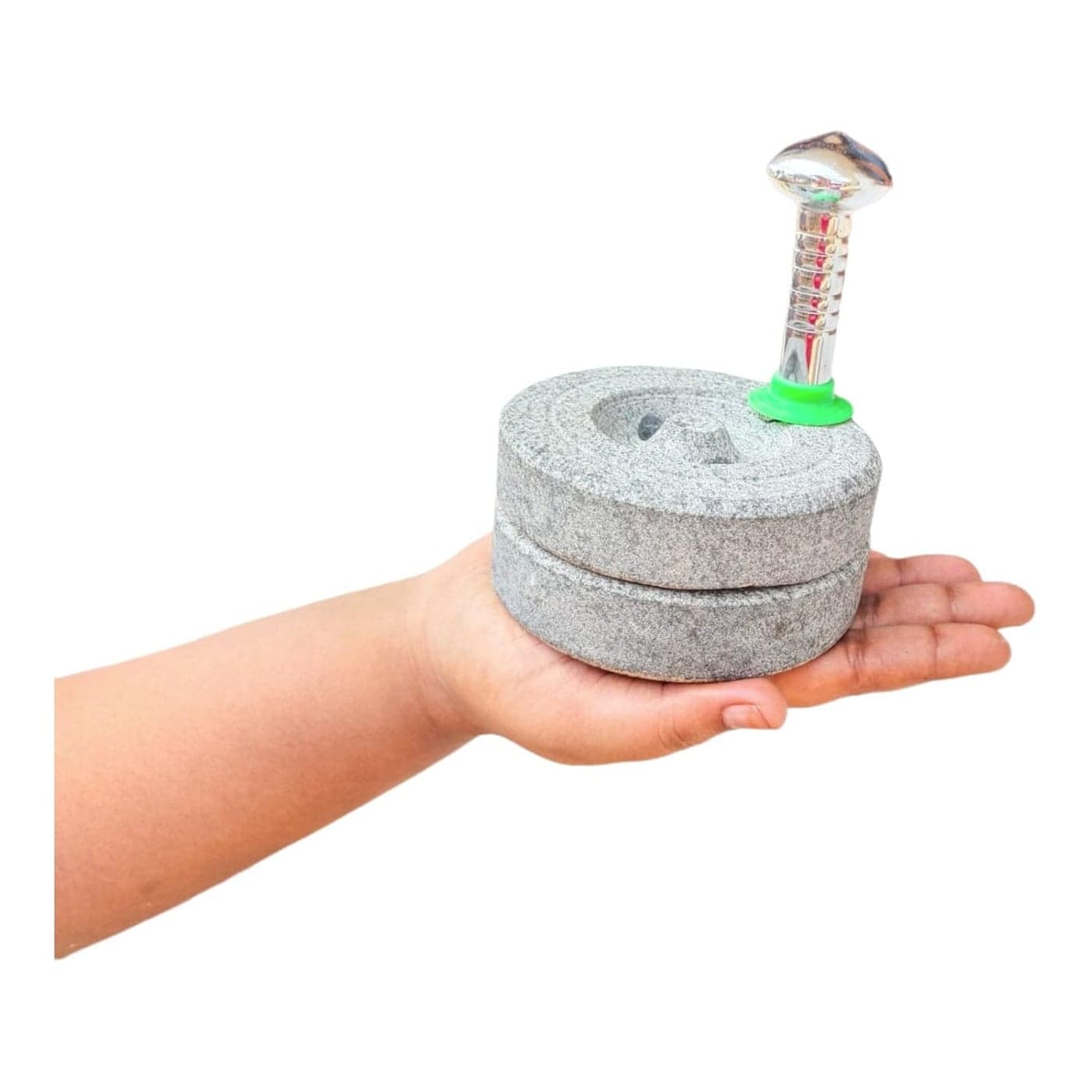 AZKAR Miniature Stone Chakki for Kids ToyGiftVastuHome DecorOnly for Pooja PurposeWidth 4 inch Small Size