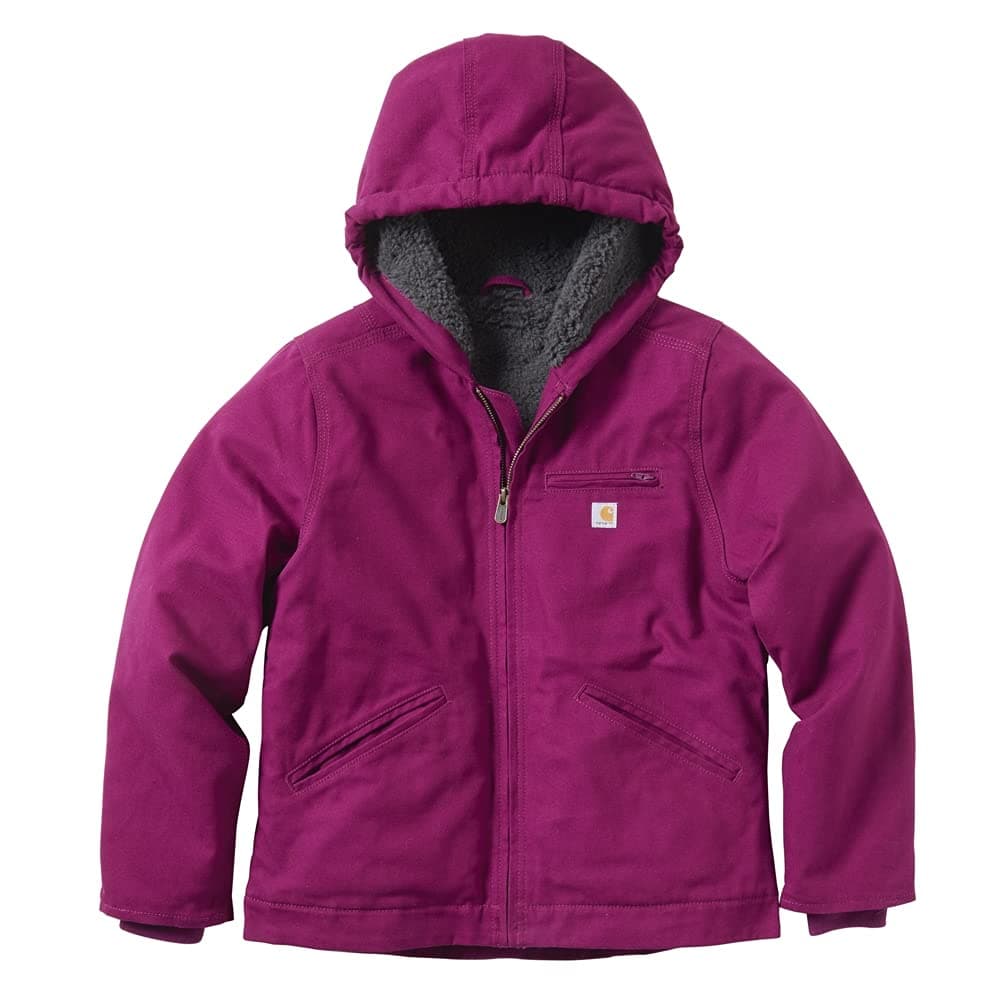 Carhartt Kids CP9547 Canvas Insulated Hooded Jacket Girls 2XSmall 45 Plum Caspia