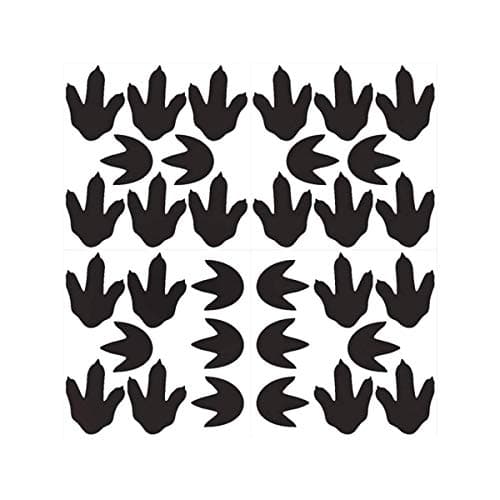 Bamsod Dinosaur Footprints Wall Stickers 32pcs Dinosaur Tracks Decor Baby Nursery Decals Removable Peel and Stick Vinyl Decals