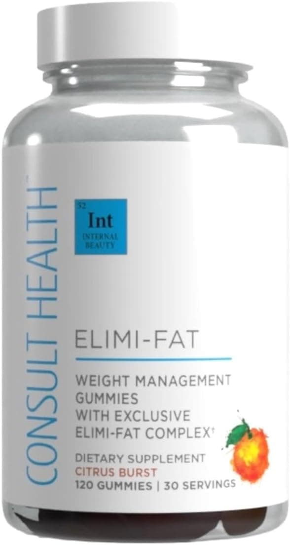 Consult Health ELIMIFat Apple Cider Vinegar Morosil Weight Management Gummies Supports Weight Loss Gluten Free Keto Vegan Citrus Flavor 120 Count