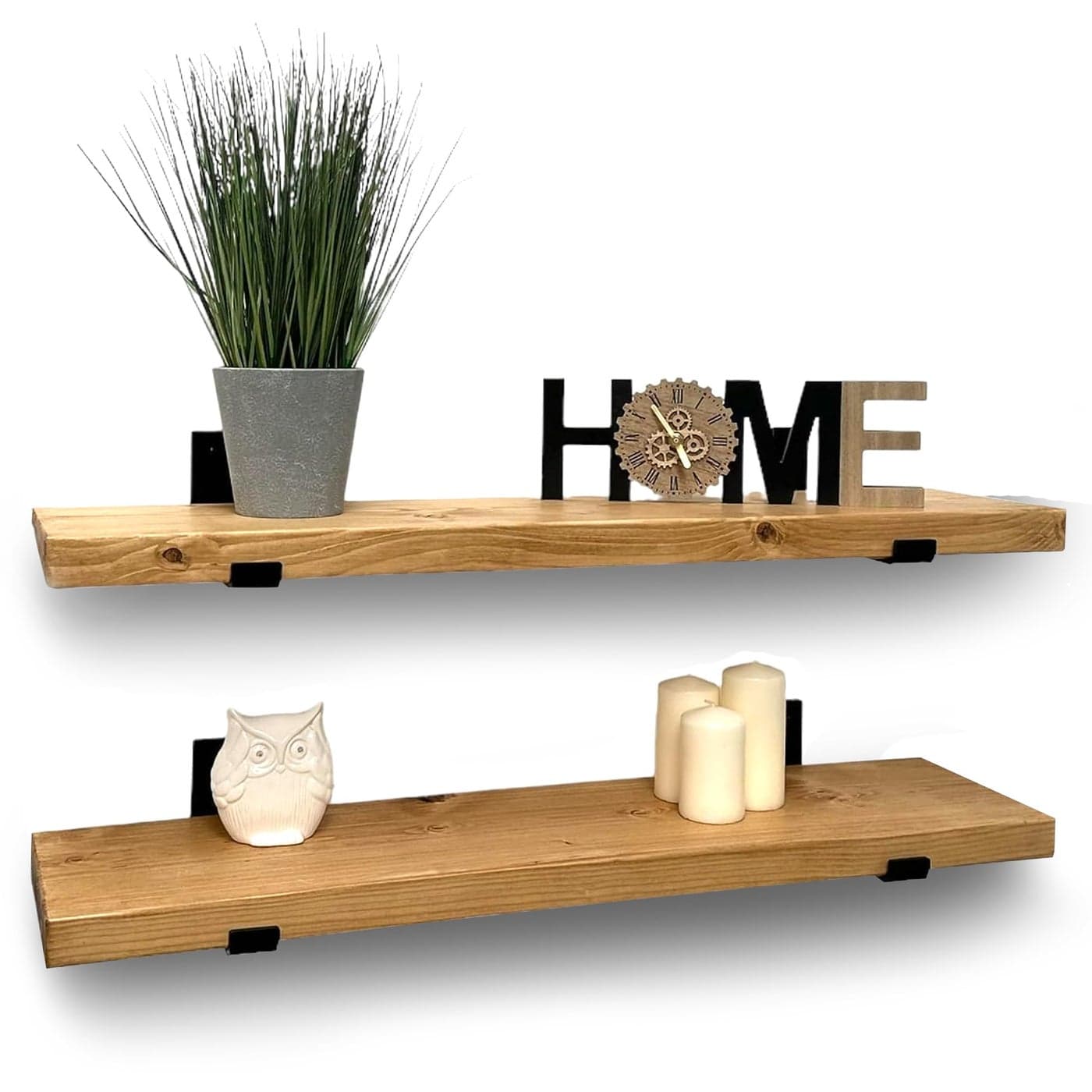 Handcrafted Rustic Wooden Shelves WallMounted Floating Shelves with Seated Black L Brackets Made from Reclaimed Timber Ideal for Bathroom or Living Room Decor 60cm