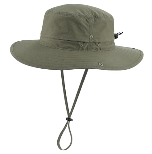 Connectyle Sun Hat for Men UV Protection Safari Hat for Fishing Hiking Gardening Breathable Cowboy Hat UPF50 Light Army Green