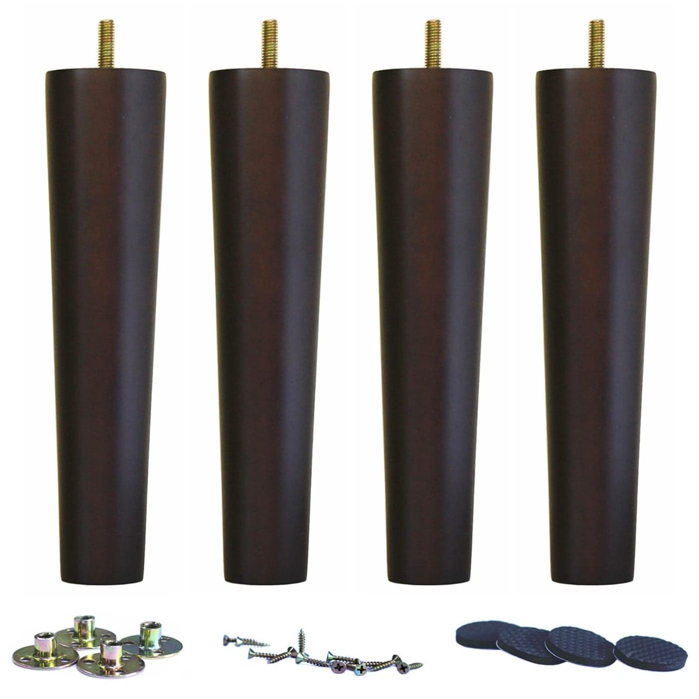 WEICHUAN Round Solid Wood Furniture Legs for Sofa Couch Chair Ottoman Loveseat Dresser Table Cabinet Legs Furniture Feet Replacement10 Set of 4