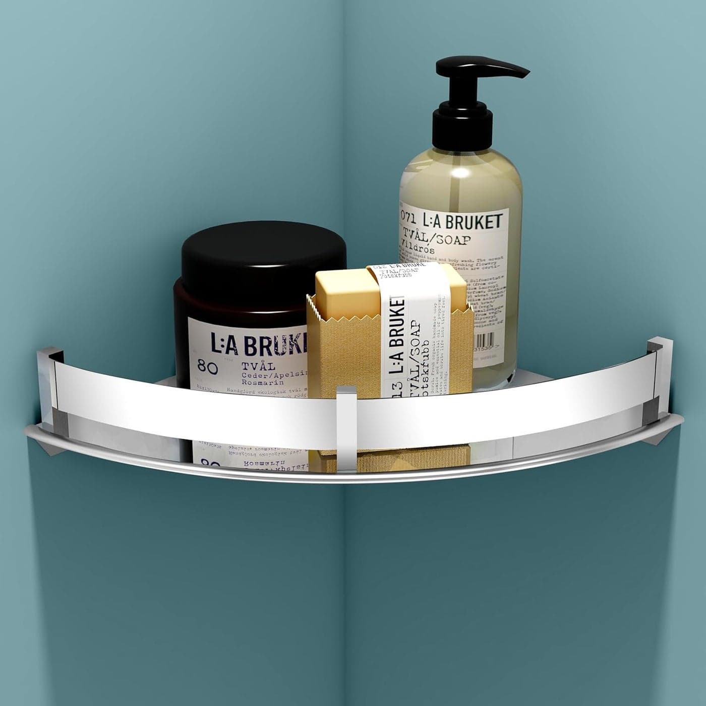 Plantex Bathroom Corner Shelf for Wall/Stainless Steel Shelf for Bathroom Corner with Railings/Bathroom Fittings Accessories Set (9x9 inches, Chrome)