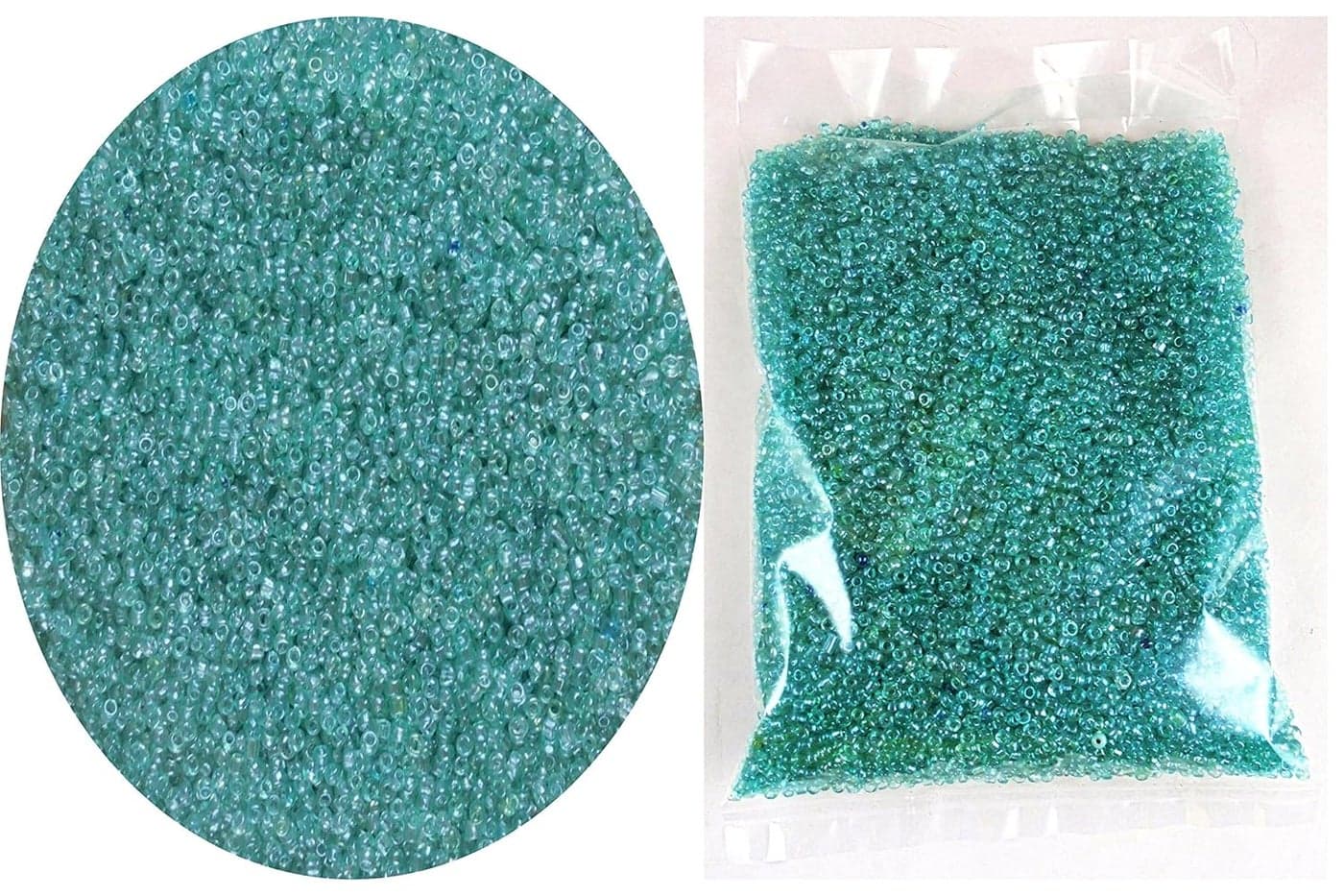 eshoppee 3mm 80 400 gm 1 Pond 14000 Approx Glass Seed Beads for Jewellery Making kit Art and Crafts Materials for Embroidery Necklace Bracelet Earring Making Materials DIY kit Turquoise Trans