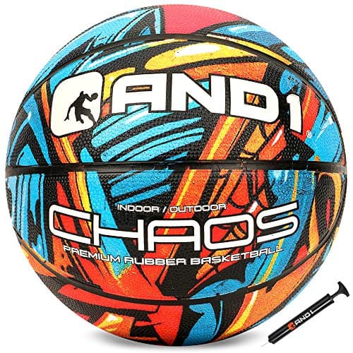 AND1 Chaos Basketball: Official Regulation Size 7 (29.5 inches) Rubber - Deep Channel Construction Streetball, Made for Indoor Outdoor Basketball Games