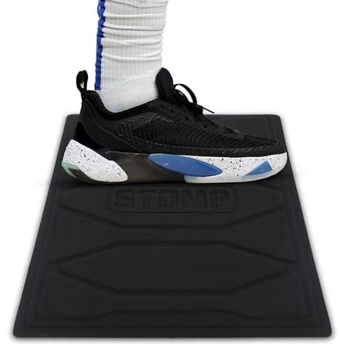 STOMP Athletics: Reusable Mini Traction Mat for Volleyball & Basketball Shoes - Alternative for Basketball Sticky Mats for Shoes - Durable & Non-Slip Shoe Cleaning Pad - 11"x15", Black