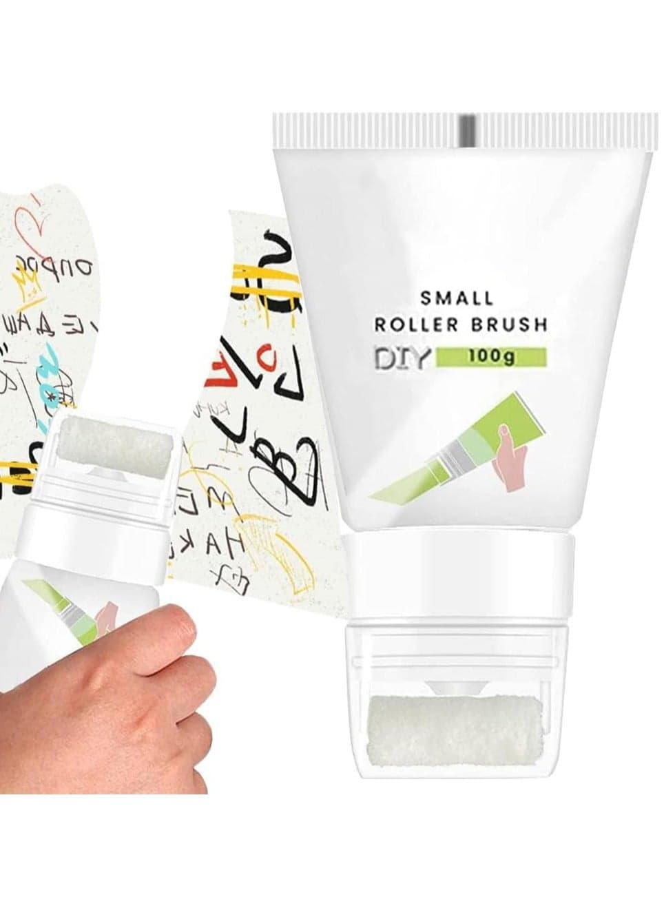 White Wall Small Roller Brush Paint, Small Rolling Brush Wall Latex Paint, 100G DIY Wall Paint Repair Wall Paste Portable Easy to Apply