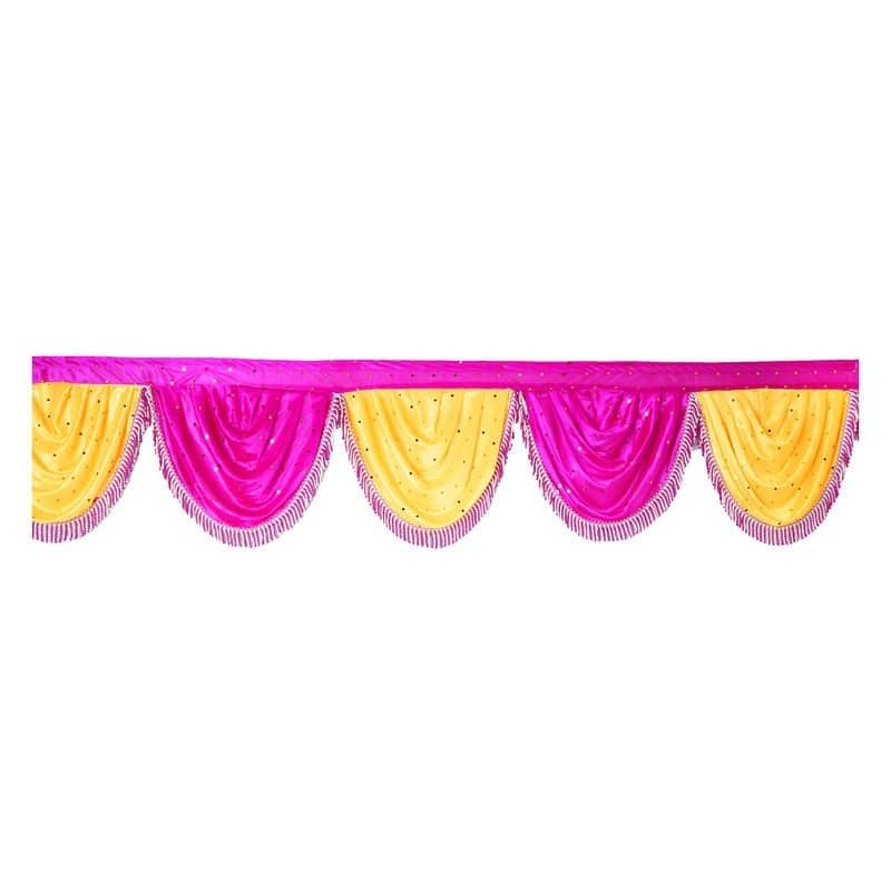 PRIYAKANT SAFAWALA Ganpati Decoration Toran Jhalar Ideas at Home Festival Temple and Special Ganesh Chaturthi Decoration Jhalar Size Length 30 Feet and Hight 12 Inches Rani and Yellow