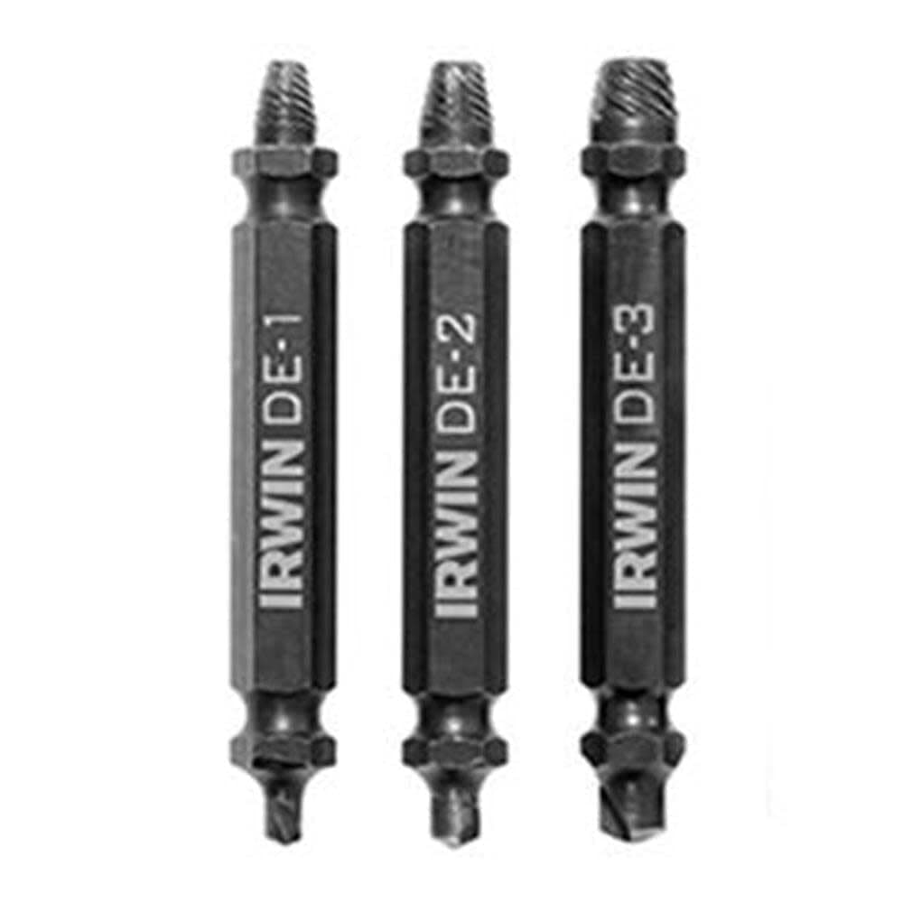 IRWIN 1876224 Impact Performance Series Grip DoubleEnded Screw Extractor Insert Bits 3Piece