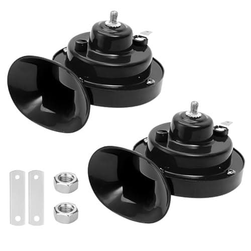 Bittwee 2PCS 300DB Super Loud Train Horns 12V Waterproof Double Auto Snail Air Horn Replacement Kit Electric Vehicle Loudspeaker Accessories Universal for SUV Motorcycle PickupBlack