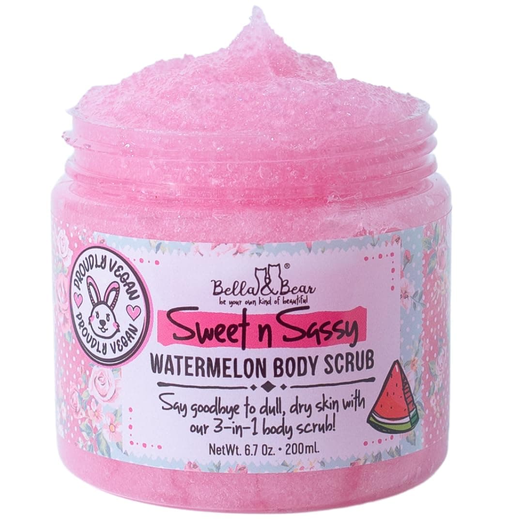 Bella Bear Sweet n Sassy Watermelon Body Scrub 3in1 67 Oz Exfoliating Cleansing Moisturizing