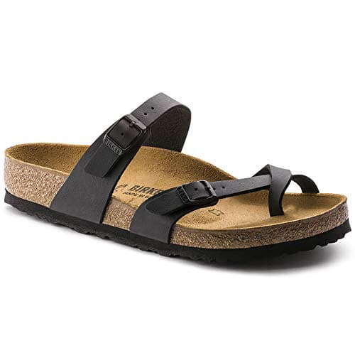 Birkenstock Women's Mayari Adjustable Toe Loop Cork Footbed Sandal Black, 6-6.5