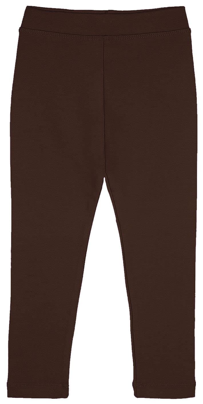 Lilax Girls' Basic Solid Full Length Cotton Soft Leggings (10, Brown)