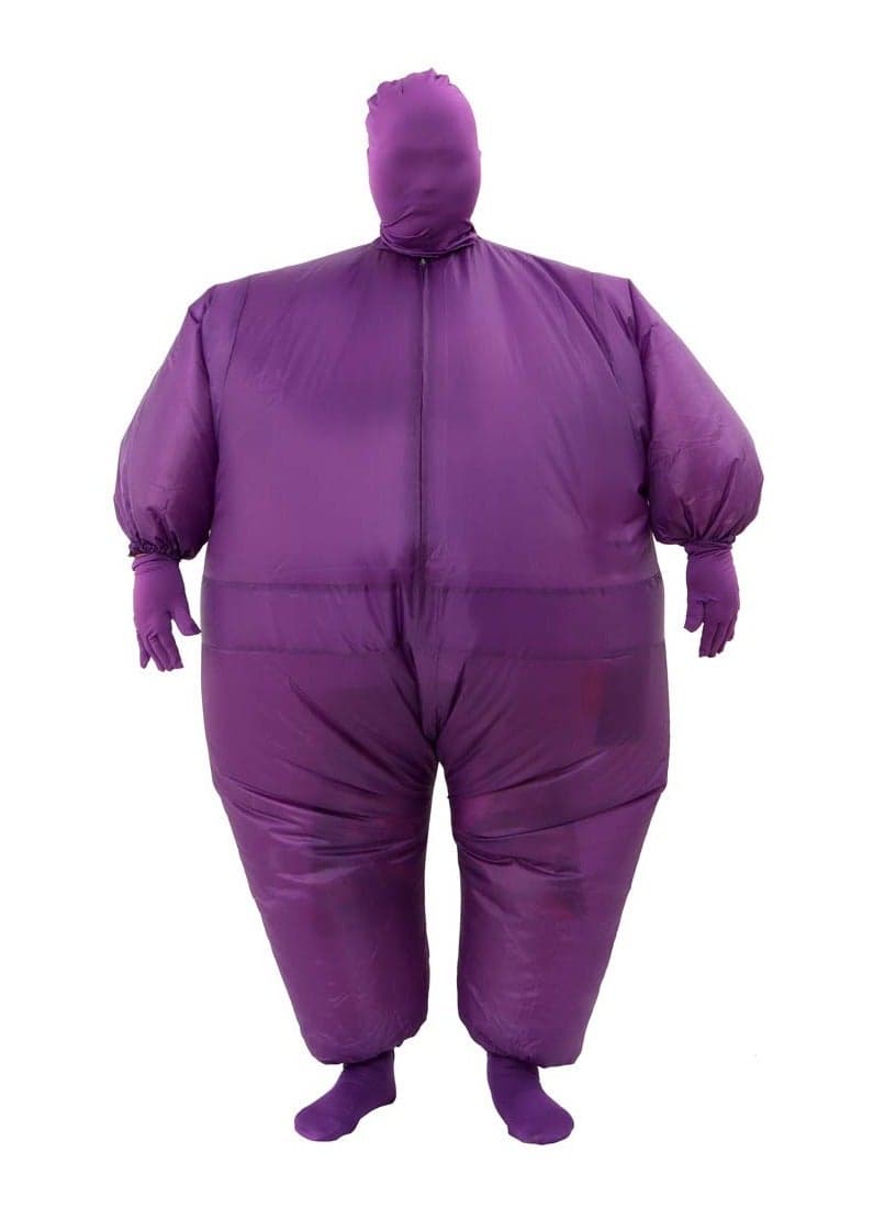 Inflatable Full Body Blow Up Costume Suit, Adult Size Inflatable Fat Chub Suit, Fancy Dress Party Costume (Purple)