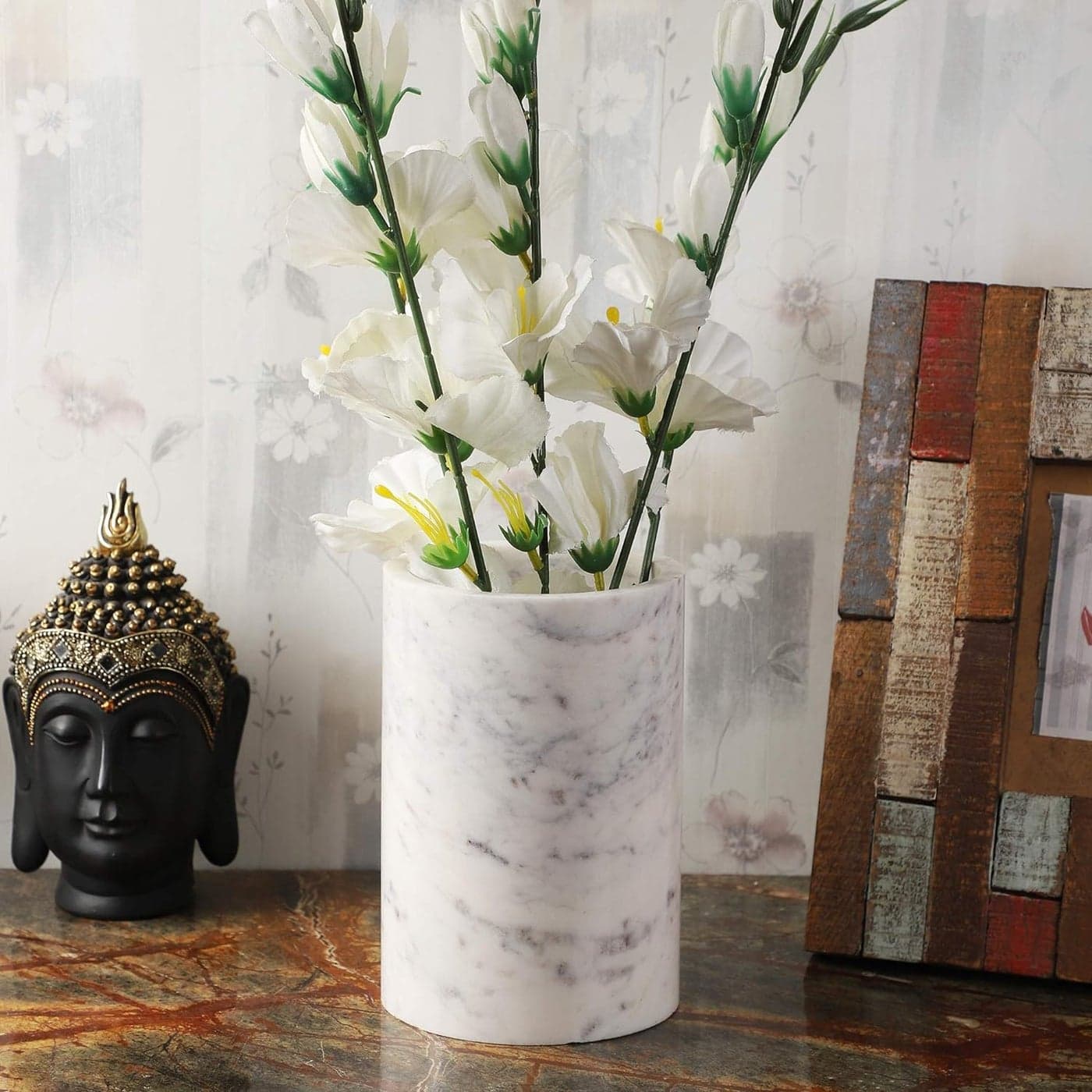 Jaipur Art Exports Handmade Marble Wine Cooler Beer Bottle Holder Flower vase Multipurpose Vase