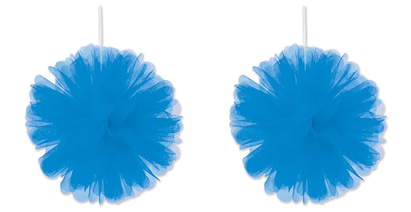 Beistle 2Piece Tulle Balls in Blue Decorative CeilingWall Hanging for Birthday BridalBaby Shower Anniversary Events Parties 8
