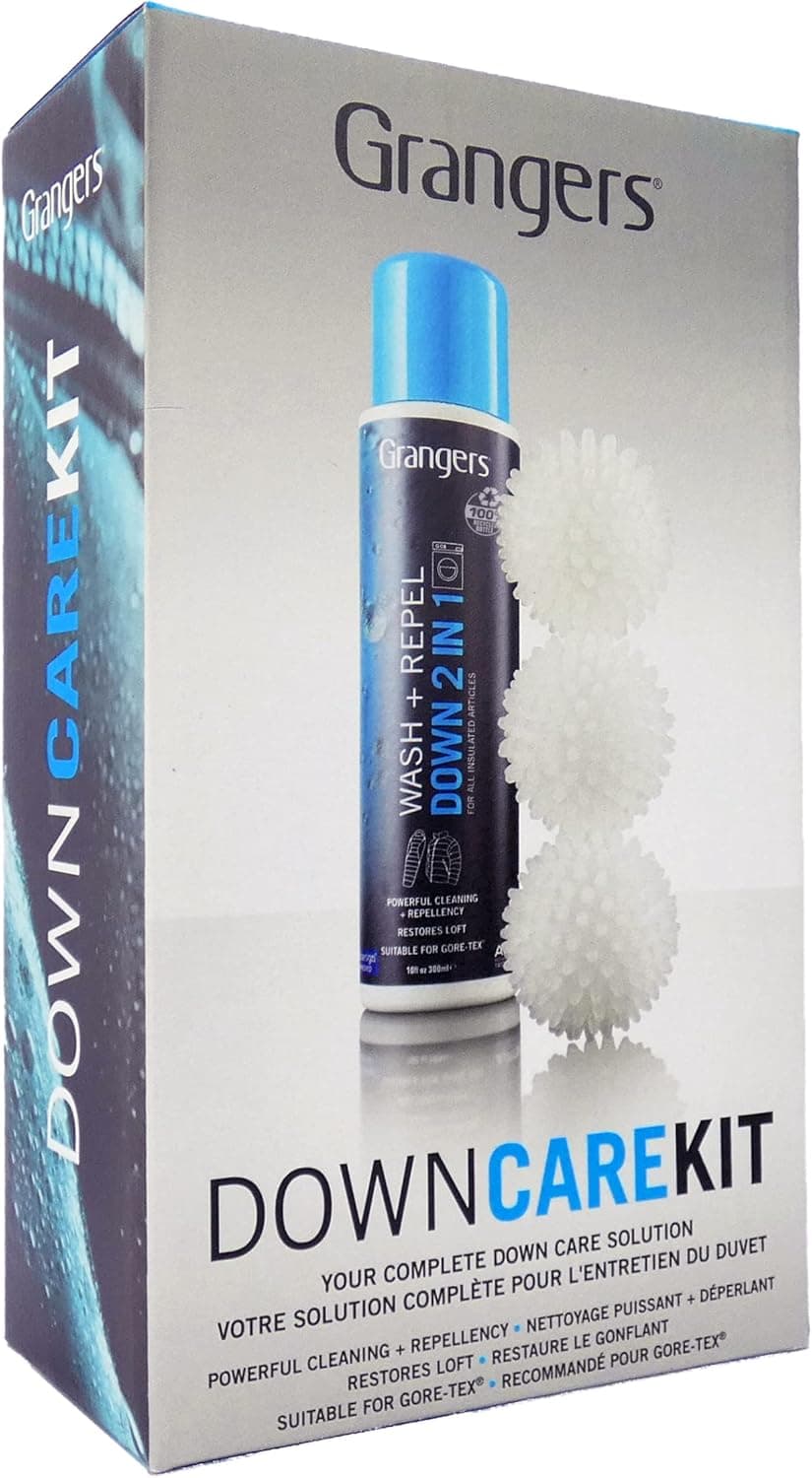 Grangers Down Care Kit with Wash Repel for Down 2 In 1 10 oz and 3 Reusable Dry Balls To Restore Down Loft