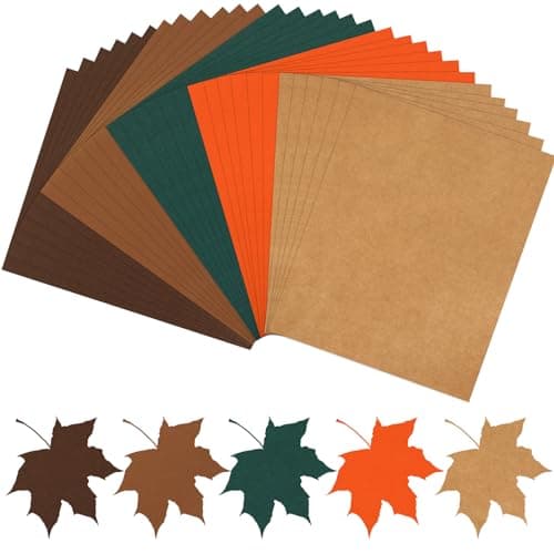 JULBEAR Autumn Cardstock 5 Colors 180gsm 85x11 Fall Colorful Pastel Printer Construction Paper for Kids Scrapbook School Office Printing DIY Craft Card Making Greeting Cards Birthdays 30 Sheets