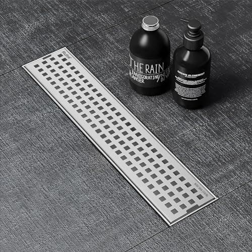 Ruhe® Palo 12 × 3 Inches Floor Drainer | 304 Stainless Steel Palo Shower Water Drain Channel/Waste Water Floor Drain | With Stainless Steel Trap and Side Hole | Without Collar