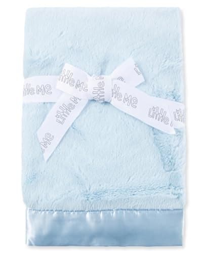 Little Me Baby-Boys Newborn Plush Stroller Blanket, Light Blue, One Size