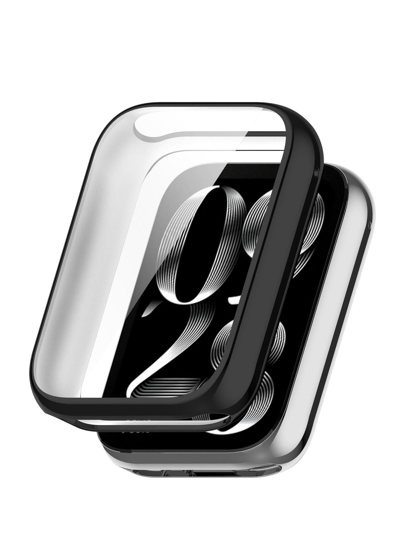 Compatible with Xiaomi Mi Band 8pro Case Full Coverage Screen Protector Soft TPU Bumper Shell Anti-Scratch Protective Case for Mi Band 8pro Smartwatch (Black)