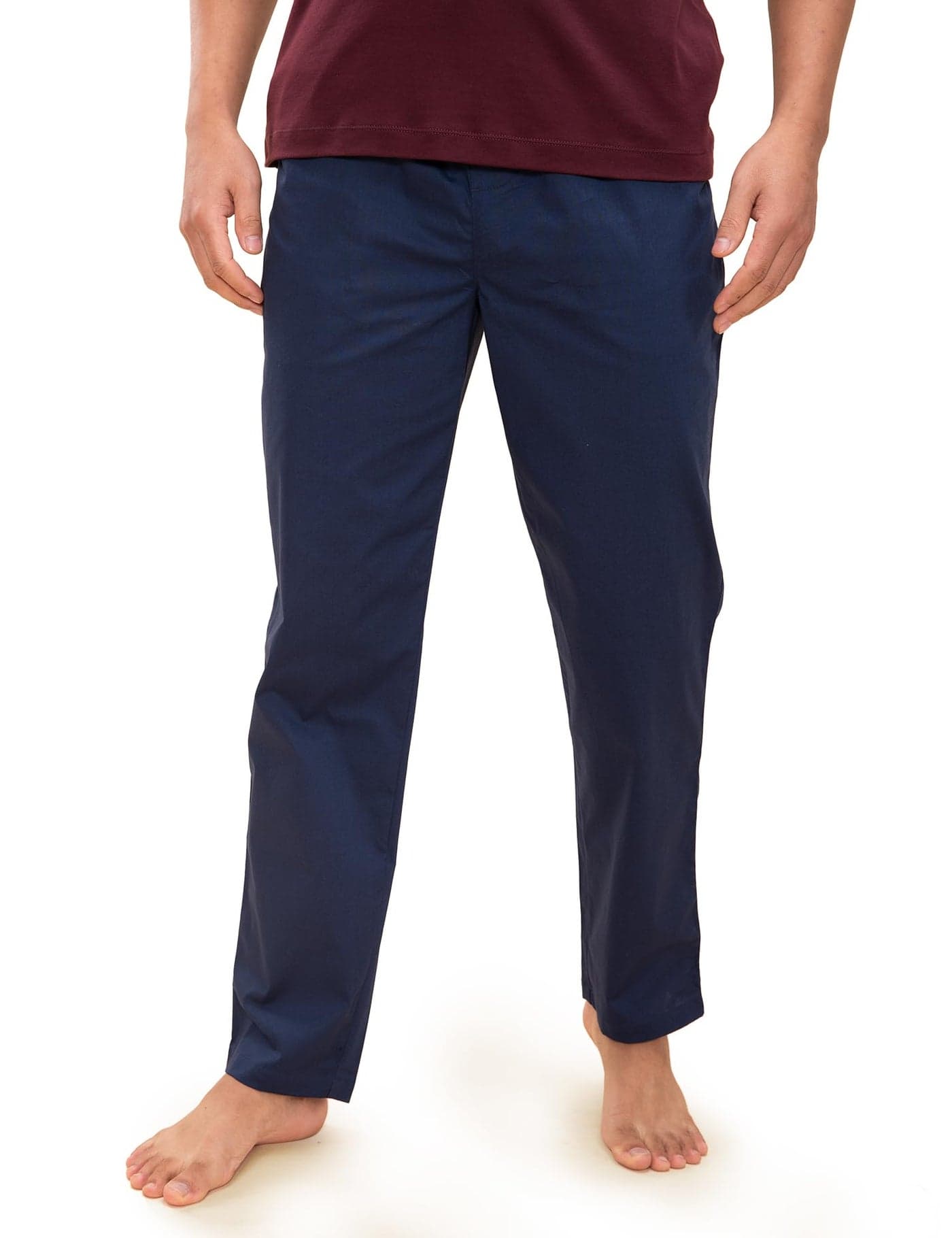 DaMENSCH The Stretch Men's Woven Cotton Tapered Fit Pyjama Pants- True Navy blue- Medium