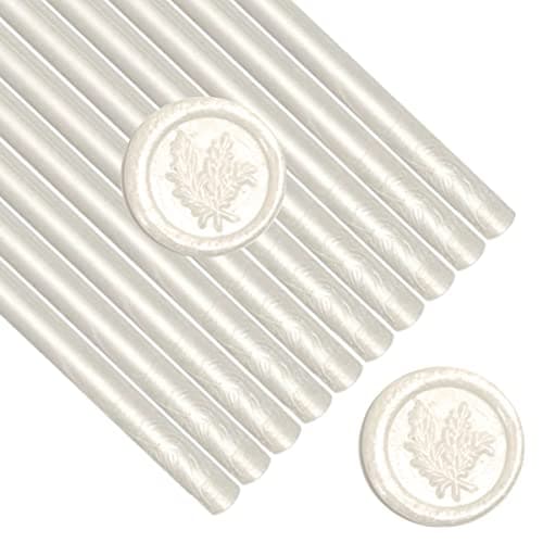 Pearl White Wax Sealing Sticks ONWINPOR 10pcs Glue Gun Wax Seal Sticks for Waxseal Stamp Easy Melting Waxsealsticks for 043 Glue Gun Pearl White