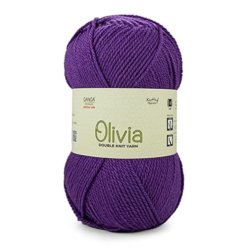 GANGA Acrylic Olivia Hand Knitting And Crochet Yarn (Purple Royal) (100Gms)