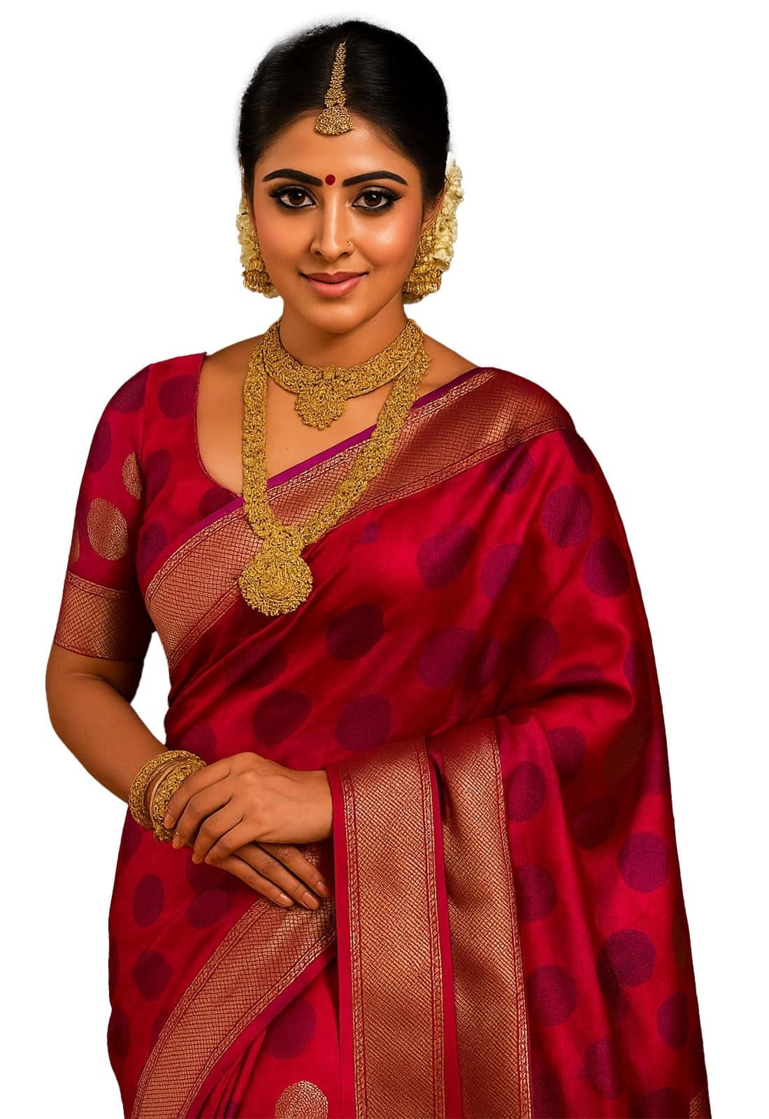 Yashika Women Banarasi Kanjivaram Silk Saree Set with Blouse |saree for Women | Saree | New Sari | Latest Saree