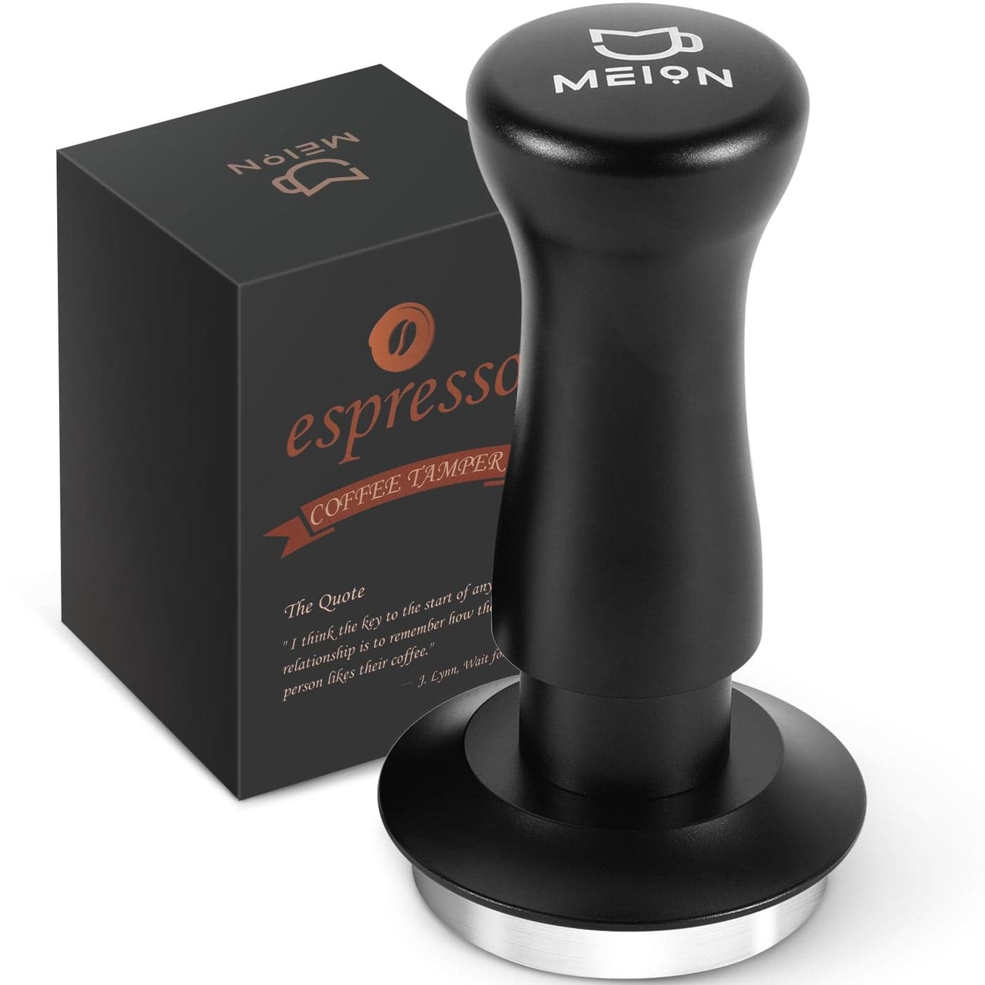 MEION Espresso Tamper 533mm Coffee Tamper Calibrated Dual Spring Loaded Barista Tamper with Stainless Steel Base Comes with aluminum storage pad 533MM Black