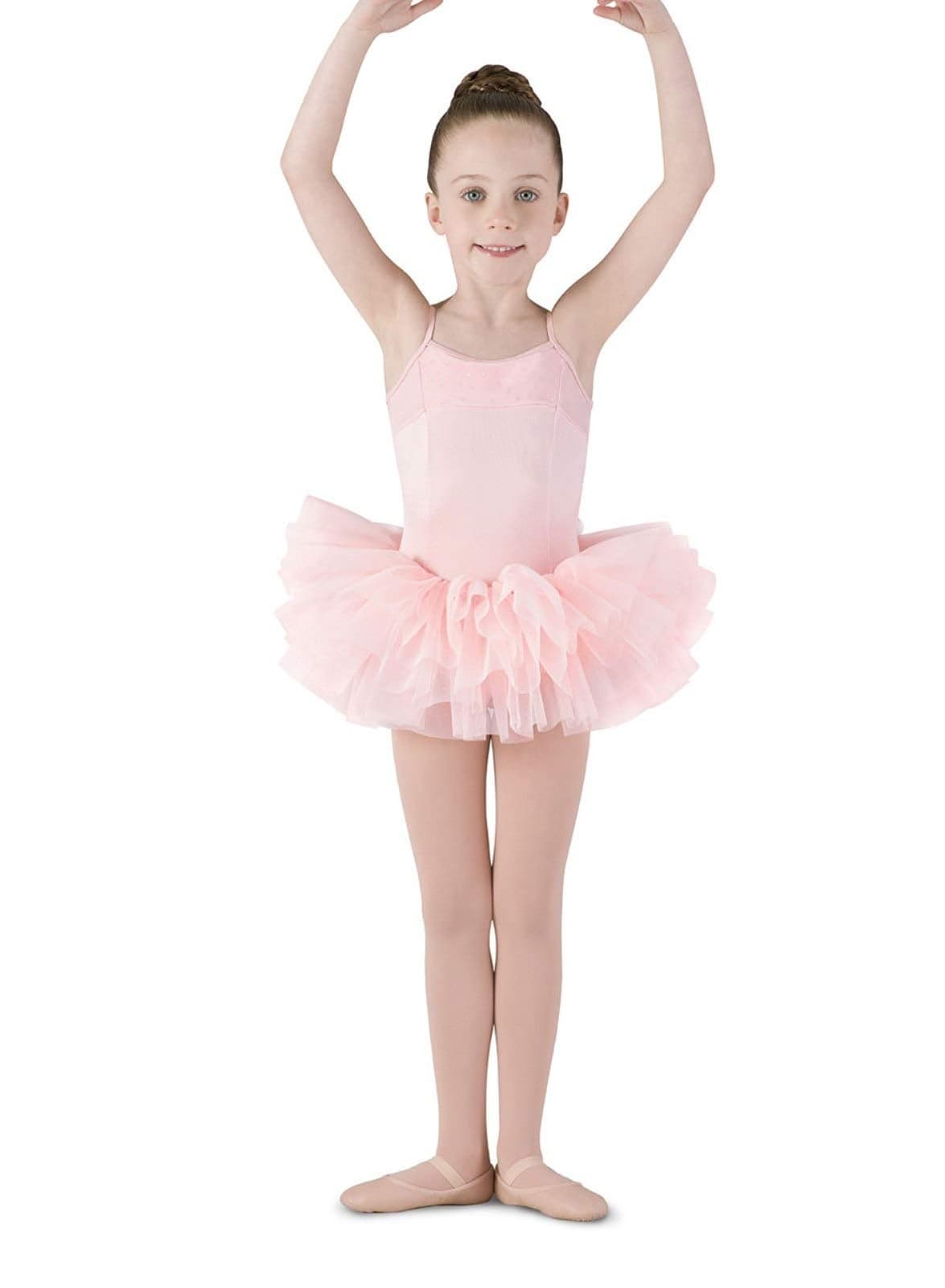 Mirella Girl's Corset Back Camisole Dance Tutu Dress Pink