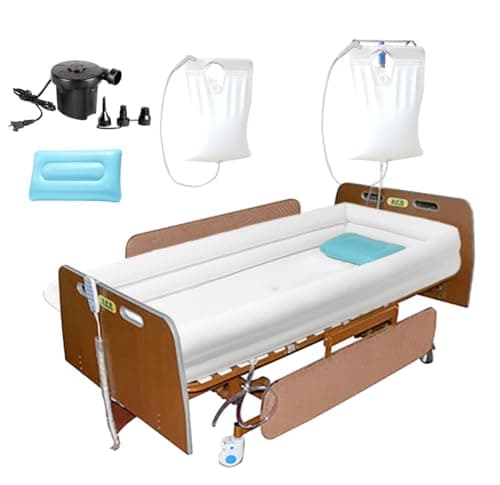 Inflatable Shower Bathtub Kits Large Bathing Basin System for Bedridden Handicap Elderly Disabled Patients Body Washing Caregiver Assistive Aid