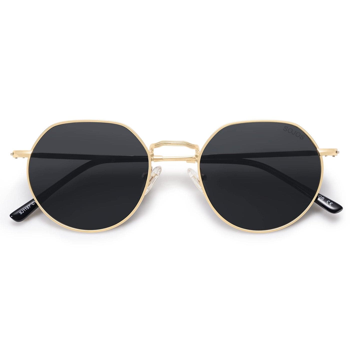 SOJOS Round Polygon Polarized Sunglasses for Women Men Retro Classic Vintage Panto Shades SJ1157