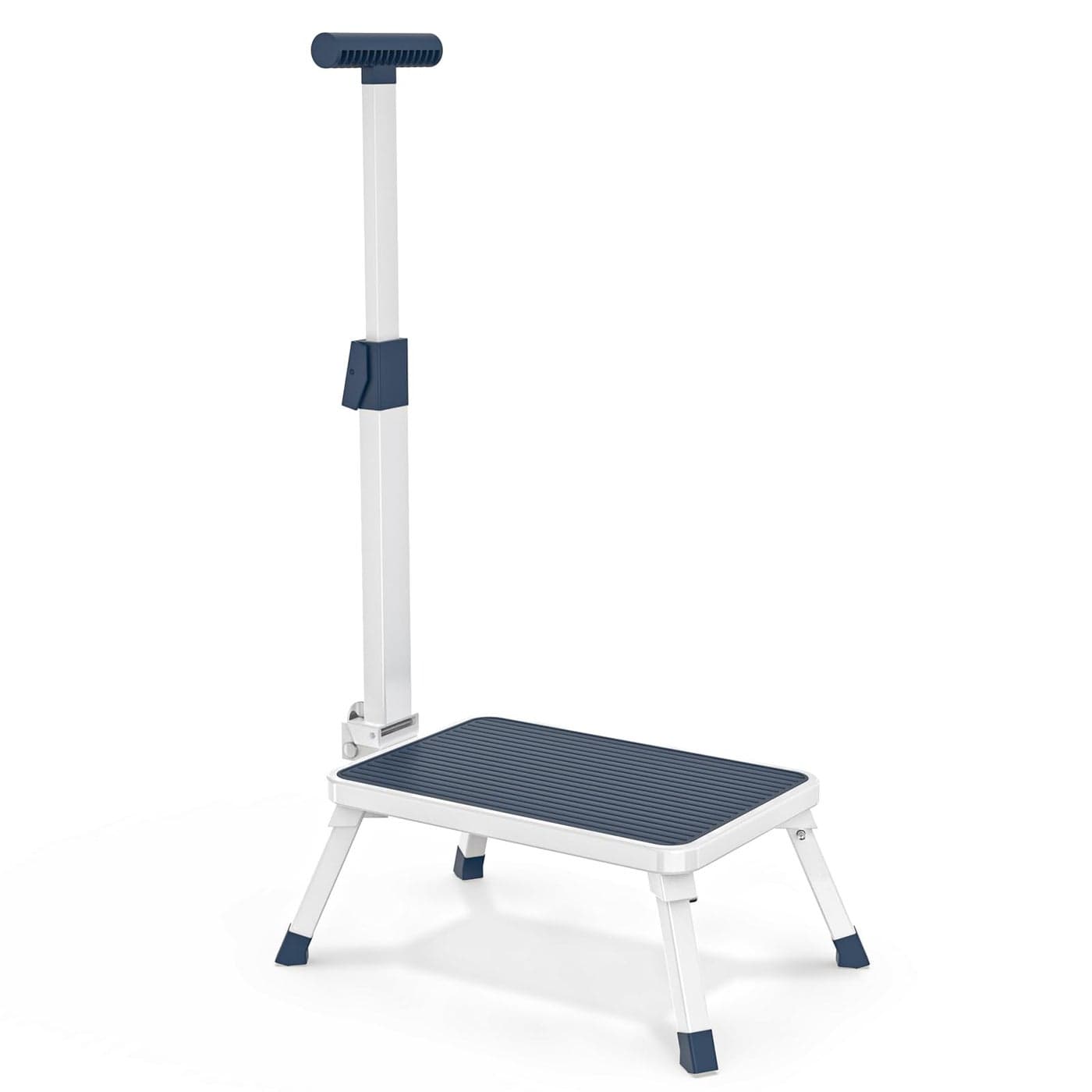 Folding Step Stool Step Stools with Handle for Elderly Adults Metal Stepping Stool with Adjustable Handrail in Kitchen Bathroom Bedroom 330 Lbs Capacity