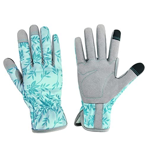 KLDOLLAR Gardening Gloves for Women Thorn Proof Garden Gloves, Leather Womens Garden Gloves Puncture Resistant, Touch Screen Working Gloves for Digging,Weeding,Planting Small