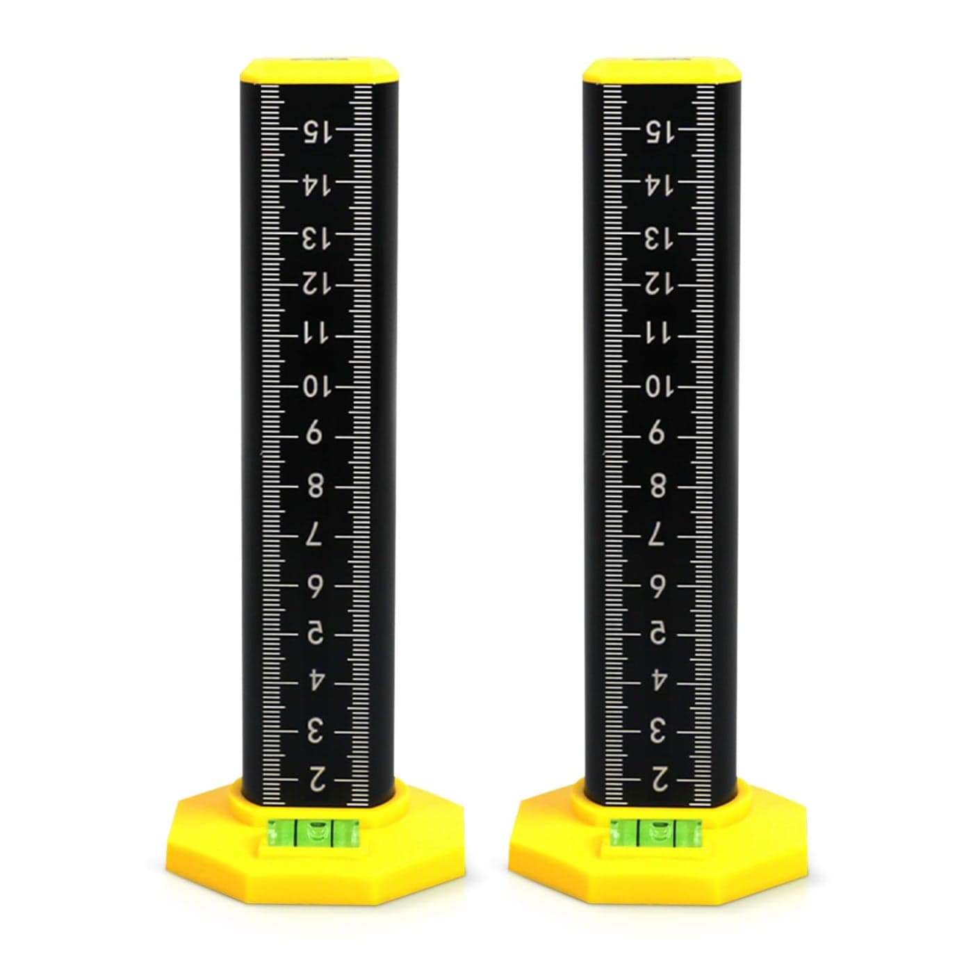 SAMIQU 2Pcs Ceiling and Floor Tile Ruler Leveling Ruler with Magnetic Base Gradienter Horizontals Line Leveling Tool Black