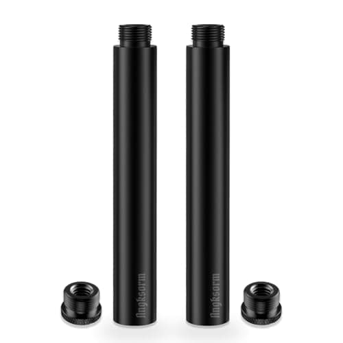 6-INCH Mic Stand Extension Tubes/Rods Parts (2PCS), Universal 5/8-27" Thread, Fits Most Mic Booms, Gooseneck Arms, Bases - KE26XL