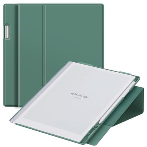 ENET-CASE Case for Remarkable 2 Paper Tablet- Multi-Viewing Adjustable Folding Book Folio Cover - with Built-in Pen Holder - for 10.3" 2020 Released (Dark Green)