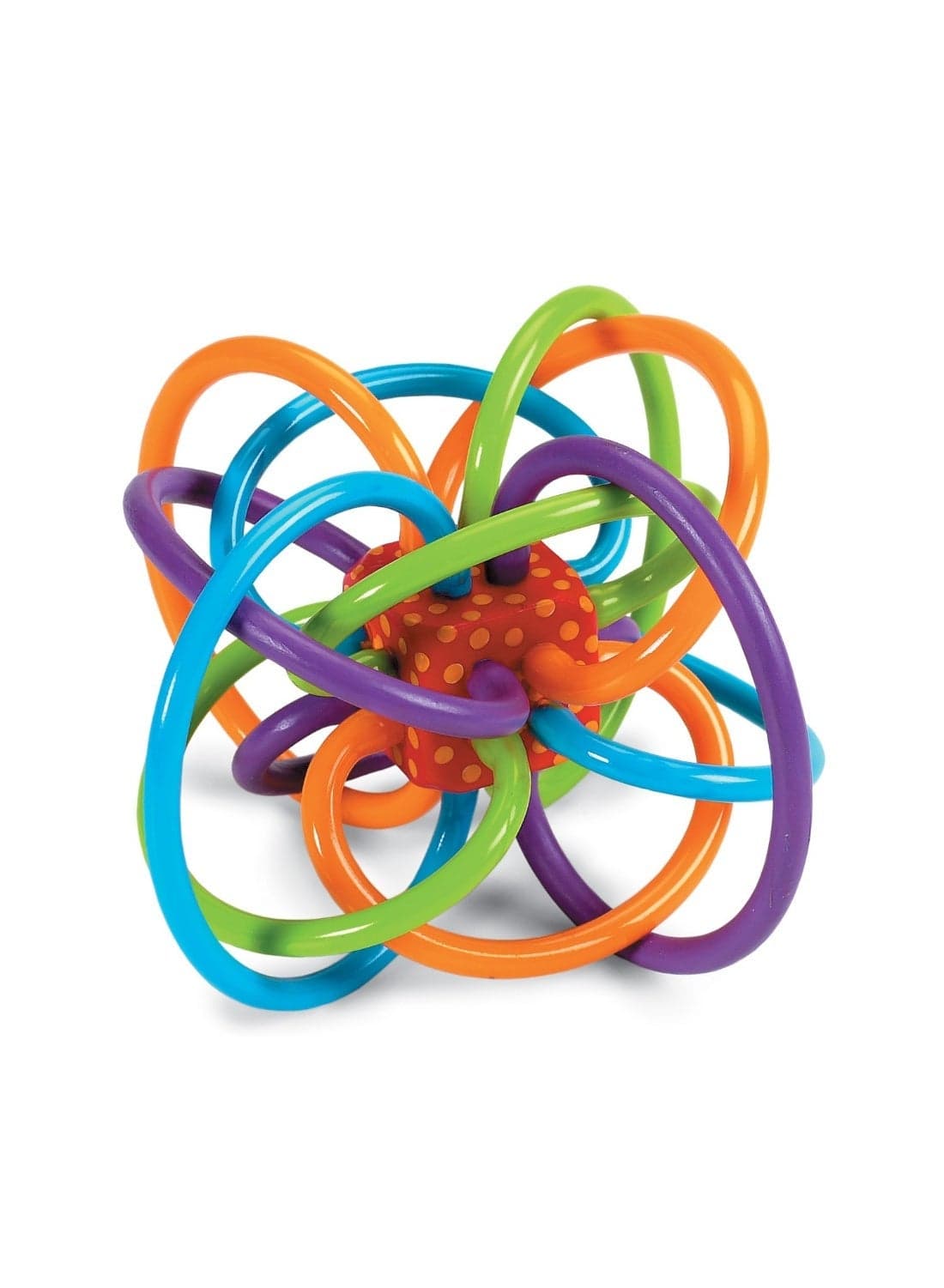 Rattle & Sensory Teether Toys for Babies, MHD Ball Grasping Toy Teether Baby, Soft Teething Tube, Easy to Clean, Developmental Baby Toys 0-6 Months, Blue/Green/Orange, 5 Inch x 4 Inch x 3.5 Inch