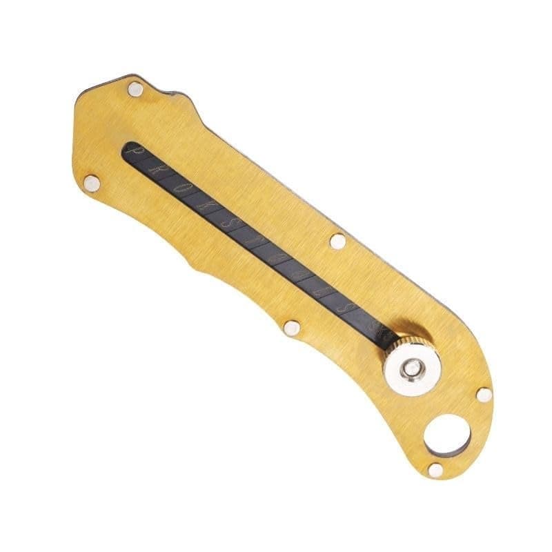 Dizgoy Retractable Stainless Steel Utility Knife With Blades - Simple Portable Heavy Duty Retractable Box Cutter For School, Office, Student- 18mm Wider Sharp Blade with Finger Grip (Gold)