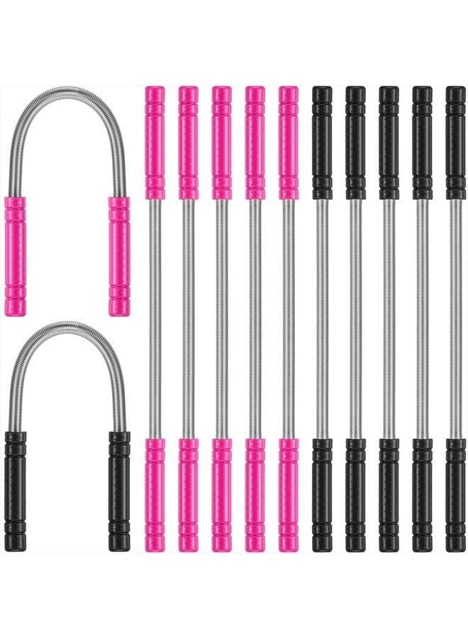 12 Pieces Facial Hair Removal Spring Eyebrow Face Epilator Threading Tool for Women Chin Cheek Mustache Upper Lip (Rose Red, Black)