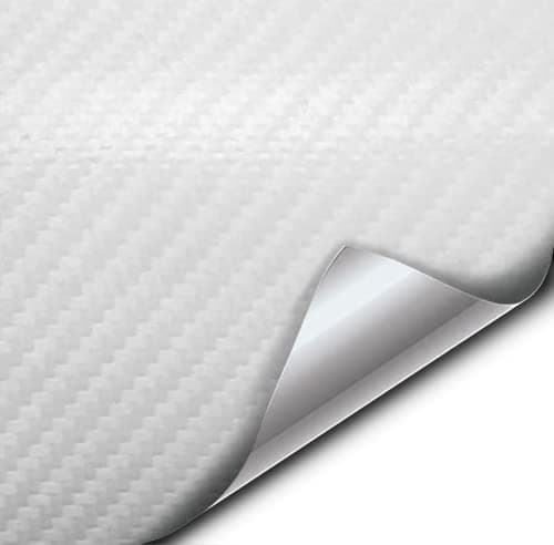 VViViD XPO White Carbon Fiber Car Wrap Vinyl Roll with Air Release Technology 1ft x 5ft