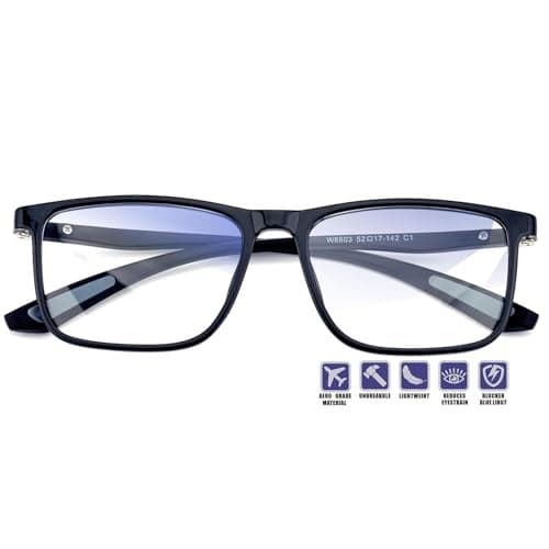 Distance Nearsighted Glasses For Men,Women Near Sighted Vision Driving Farsighted Eyeglasses,Mens Nearsight Myopia See Far Sight Computer Eye Glass,Cheaters Anti Blue Light Blocking TR90 Frame -1.0