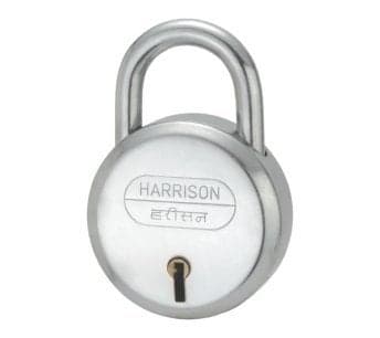 Harrison J-6 BCP 0447 30mm Small Economy Steel Round Padlock (Brass and Metallic)