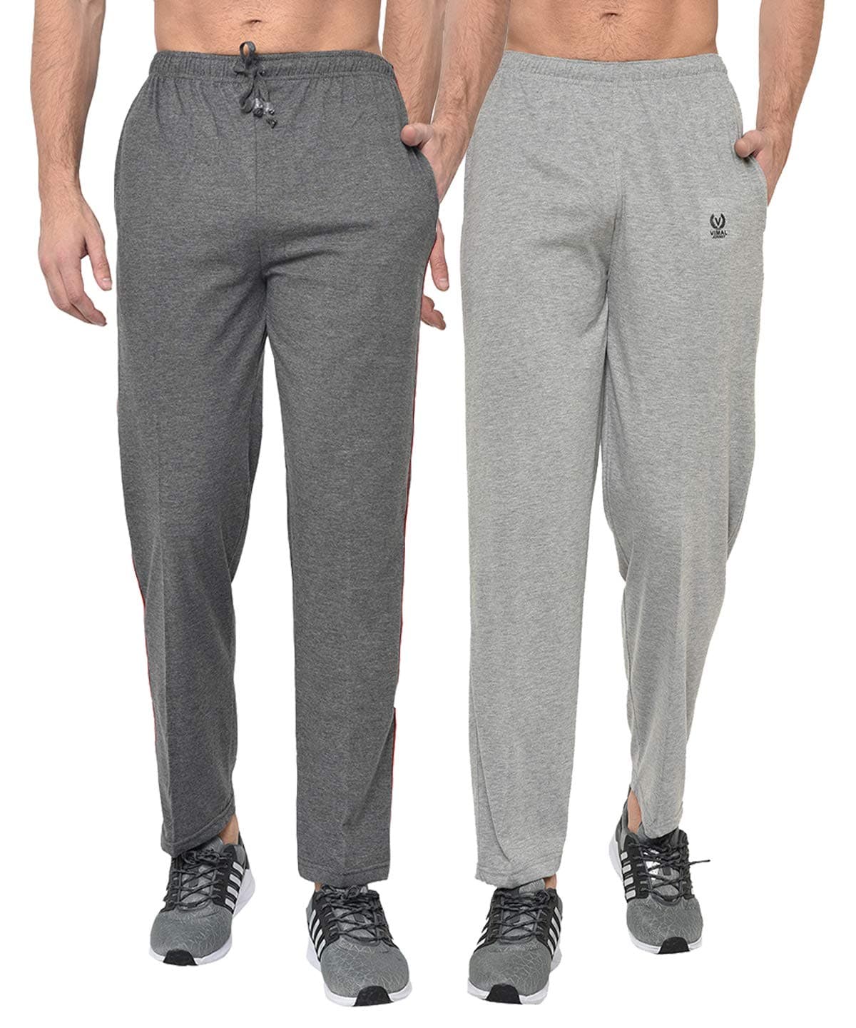 Mack JONNEY Multicolor Print and Plain Cotton Trackpants for Men (Pack of 2) Multicolour