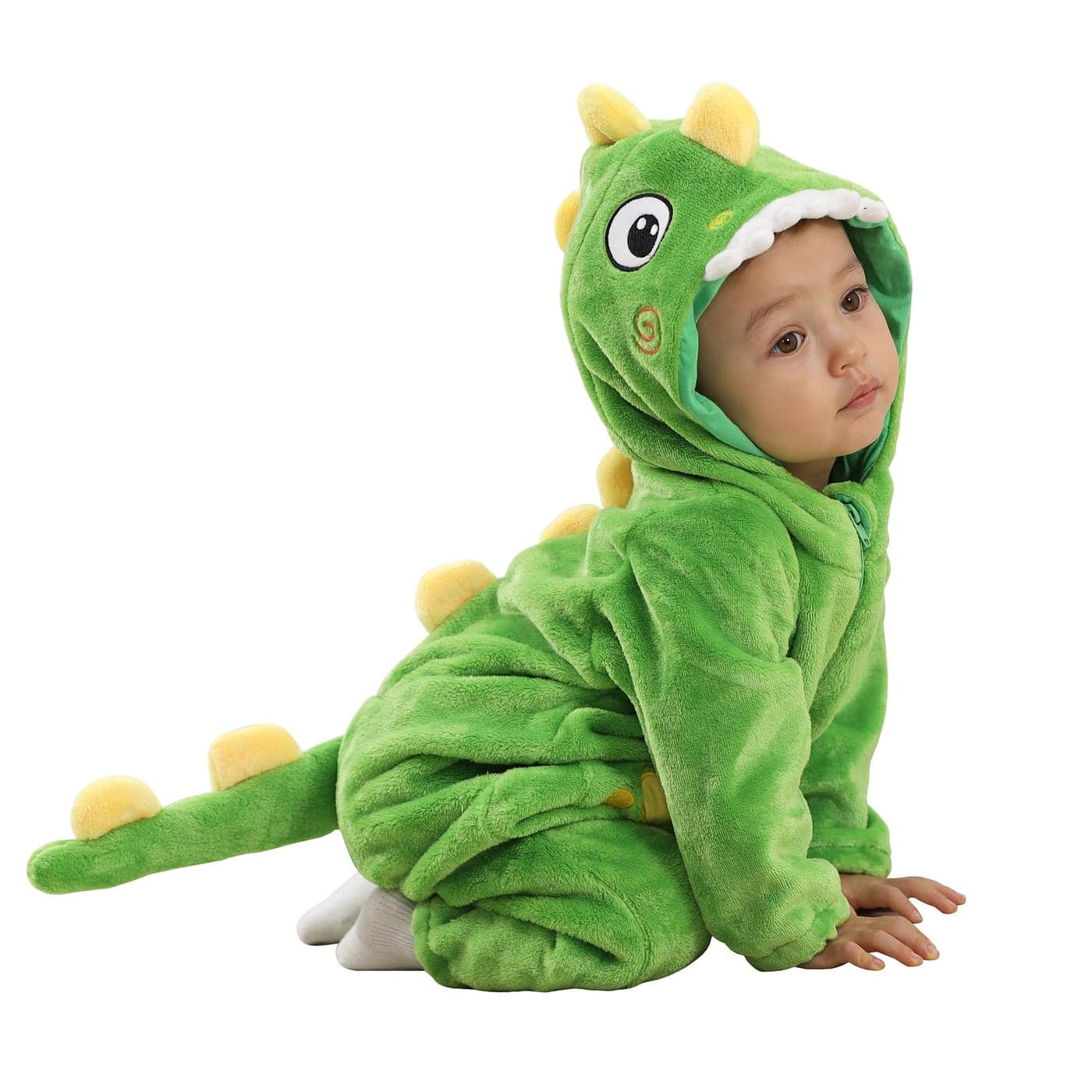 TONWHAR UnisexBaby Animal Onesie Costume Cartoon Animal Outfit Homewear Kids OnePiece Rompers1218 Months Dark Green Dinosaur