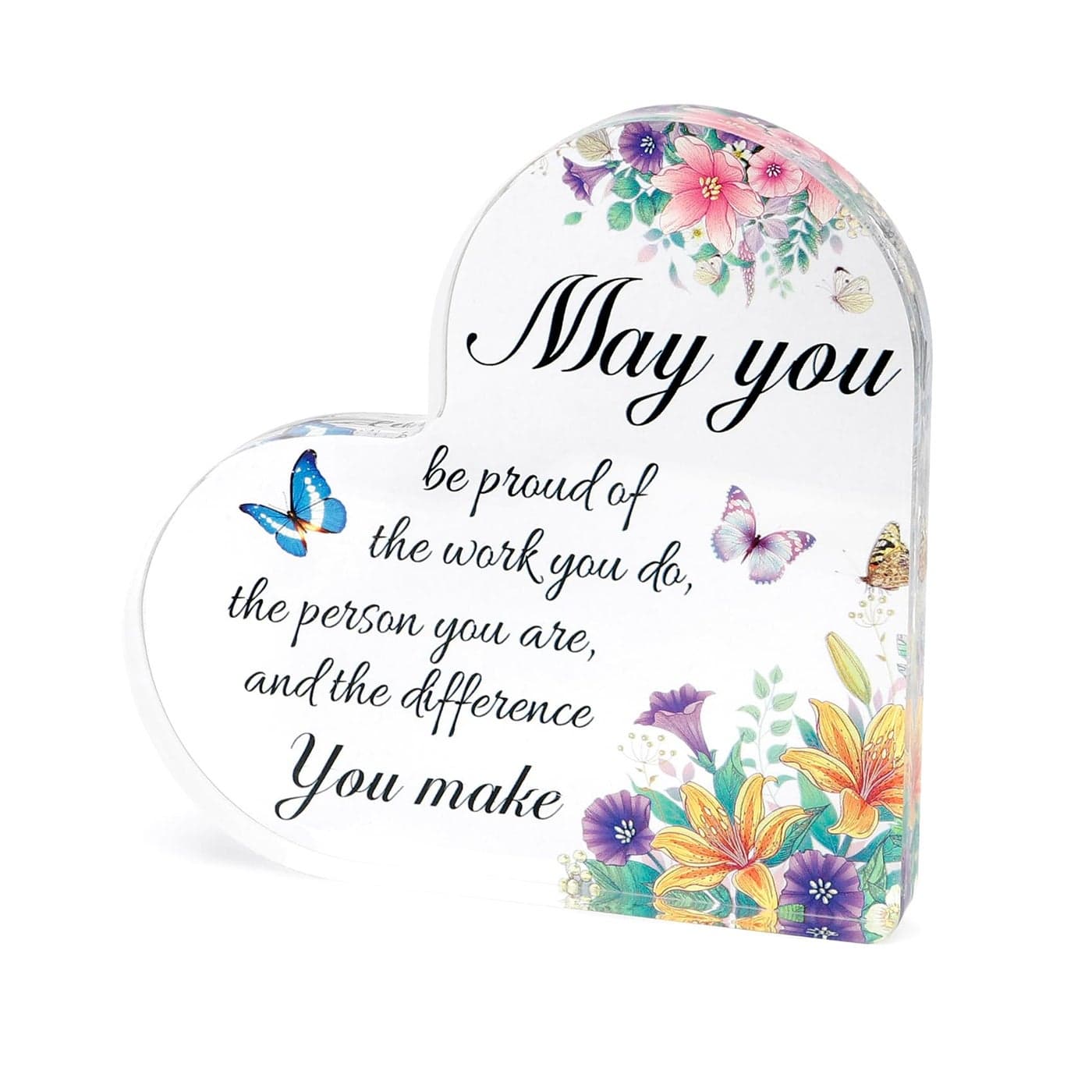 Inspirational Gift Acrylic Inspirational Heart Ornament for Women Birthday Modern Motivational for Women Acrylic Plaque Desk Sign Gift for Daughter Sister